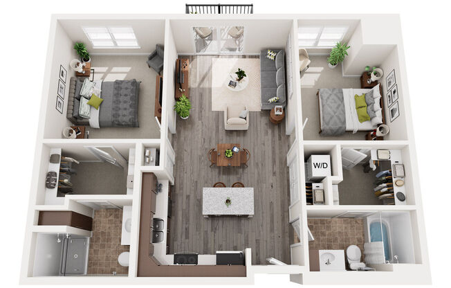 2 beds, 2 baths, 1,021 sqft, $2,499