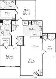 2 beds, 2 baths, 1,015 sqft, $2,946