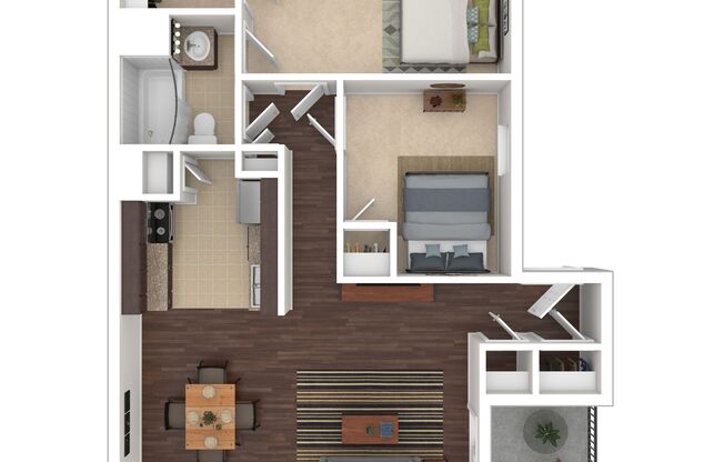 2 beds, 1 bath, 986 sqft, $1,610, Unit 86