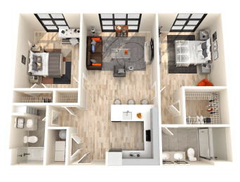 2 beds, 2 baths, 988 sqft, $2,450