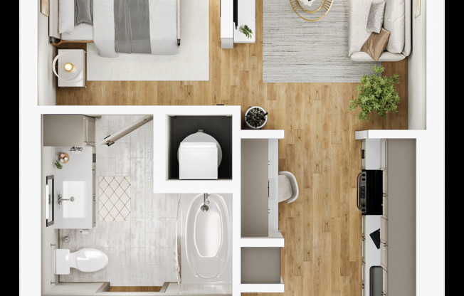 Studio, 1 bath, 600 sqft, $2,065