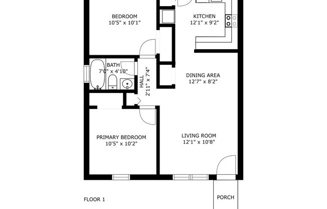 2 beds, 1 bath, 625 sqft, $2,250, Unit 08