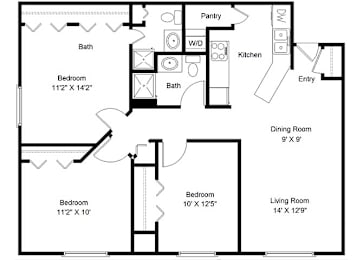 3 beds, 2 baths, 1,162 sqft, $1,728