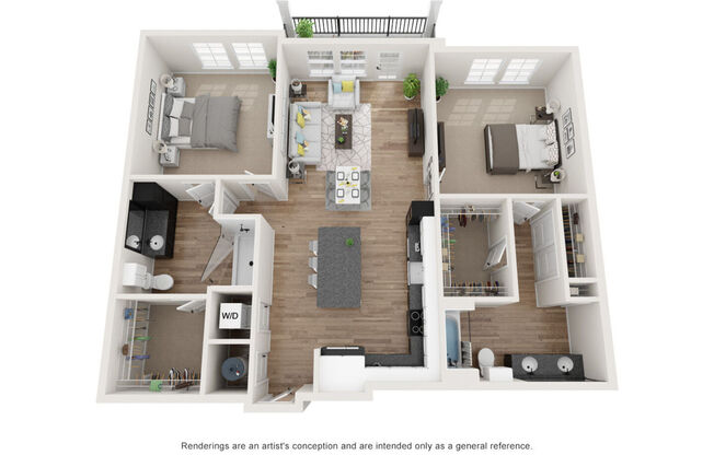 2 beds, 2 baths, $1,599