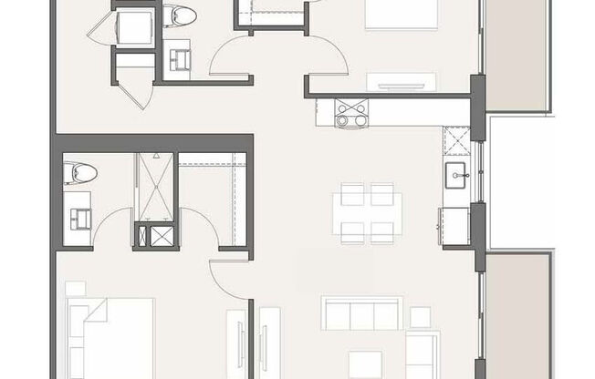 2 beds, 2 baths, 1,102 sqft, $2,969