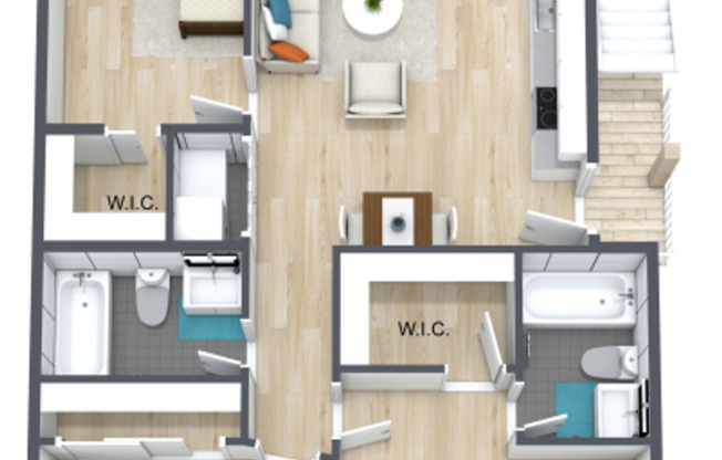 3 beds, 2 baths, 970 sqft, $3,495, Unit 4860-1