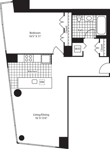 1 bed, 1 bath, 839 sqft, $4,163, Unit 2110