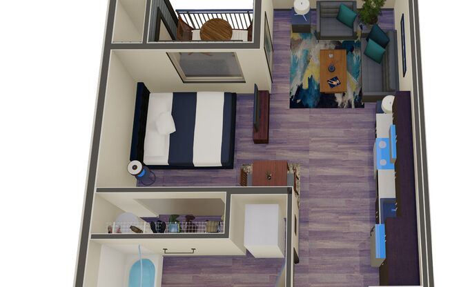 Studio, 1 bath, 517 sqft, $1,599, Unit 233-203
