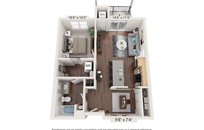 1 bed, 1 bath, 751 sqft, $1,515, Unit 312