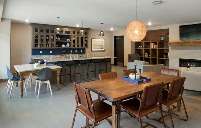 Clubroom Table With Chairs at The McMillan Apartments in Shoreview, MN 55126