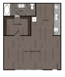 Studio, 1 bath, 480 sqft, $1,875