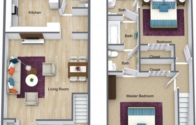 2 beds, 2.5 baths, 1,152 sqft, $1,075, Unit 2011E