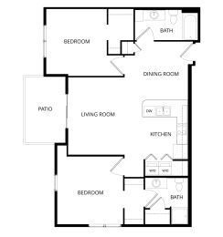 2 beds, 2 baths, 1,011 sqft, $1,310