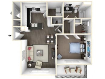 1 bed, 1 bath, 687 sqft, $1,367