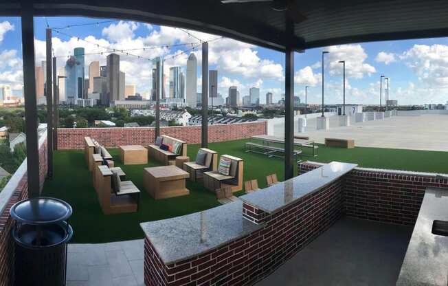 rooftop lounge at Tinsley on the Park apartments