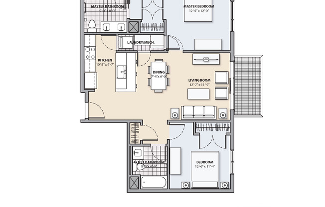 2 beds, 2 baths, 970 sqft, $4,500