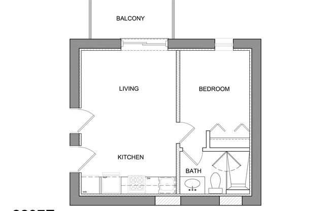 1 bed, 1 bath, 415 sqft, $2,795, Unit 2237-1E