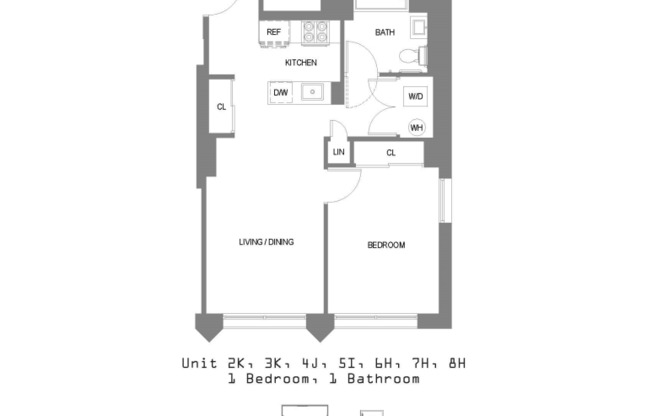 1 bed, 1 bath, $3,468, Unit 7H