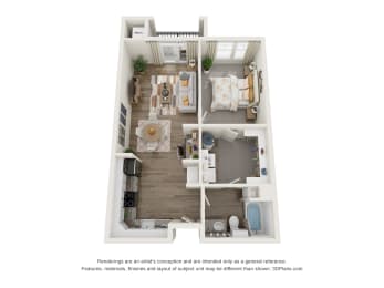 1 bed, 1 bath, 764 sqft, $1,370