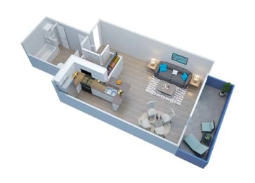 Studio, 1 bath, 538 sqft, $2,285