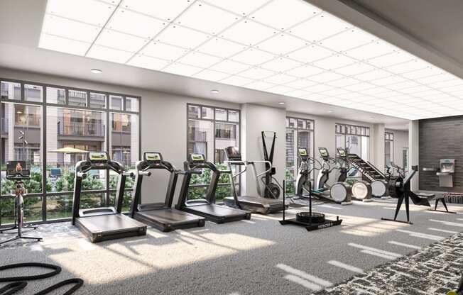 a gym with cardio eq at Link Apartments® Broad Ave, Memphis, 38112