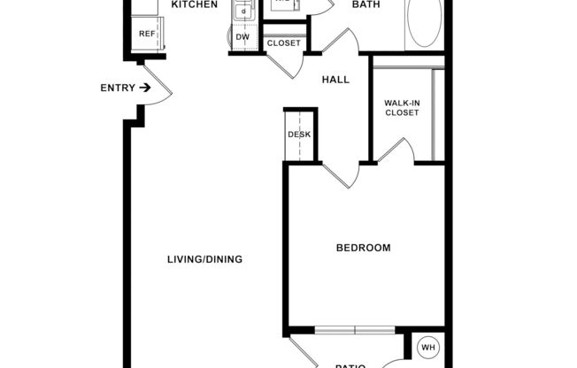 1 bed, 1 bath, 762 sqft, $1,605