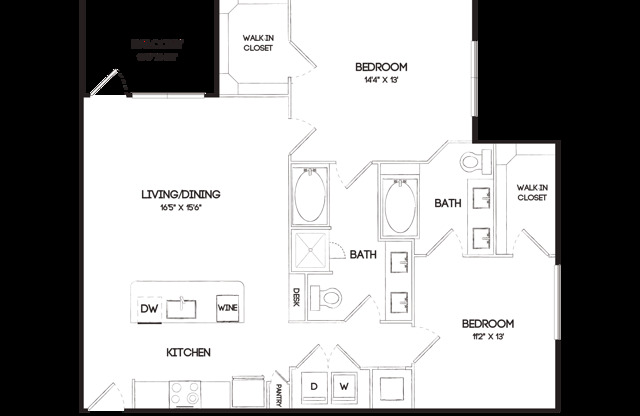 2 beds, 2 baths, 1,135 sqft, $2,455