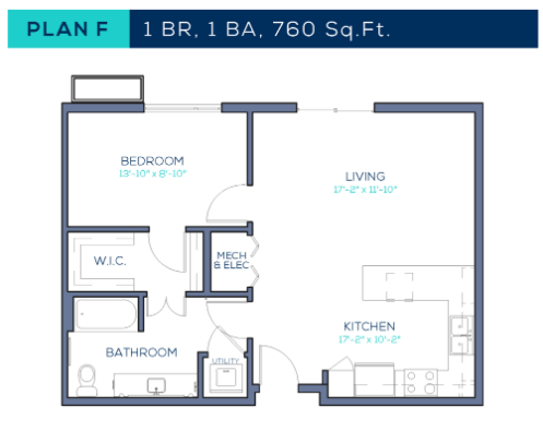 1 bed, 1 bath, 760 sqft, $1,934