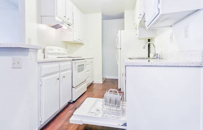 Dishwasher in kitchen at Village Park Apartments in Encinitas, CA, For Rent. Now leasing 2 and 3 bedroom apartments.