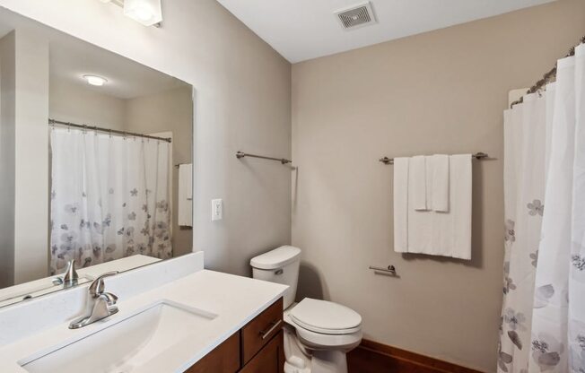 a bathroom with a sink toilet and a mirror