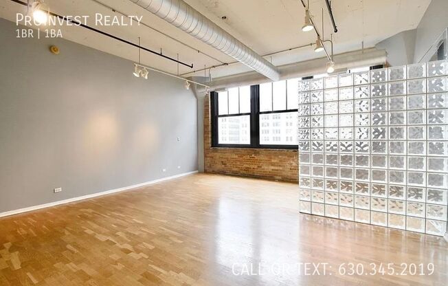 Available Now! Sprawling Sun-drenched 1Bed/1Bath Industrial Loft with Exposed Brick located in the Historic South Loop / Printers Row Chicago Neighborhood