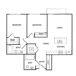 2 beds, 2 baths, 922 sqft, $3,099