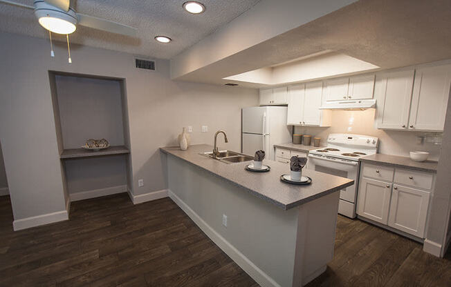 Kitchen and built in work station at La Costa at Dobson Ranch