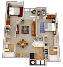 2 beds, 2 baths, 962 sqft, $1,455
