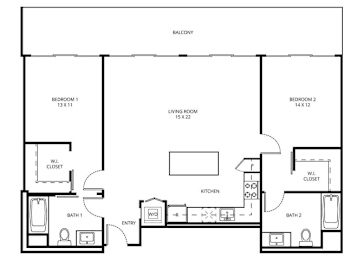 2 beds, 2 baths, 1,240 sqft, $4,150