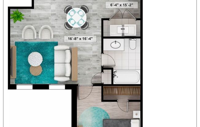 1 bed, 1 bath, 825 sqft, $1,250, Unit 4V-307