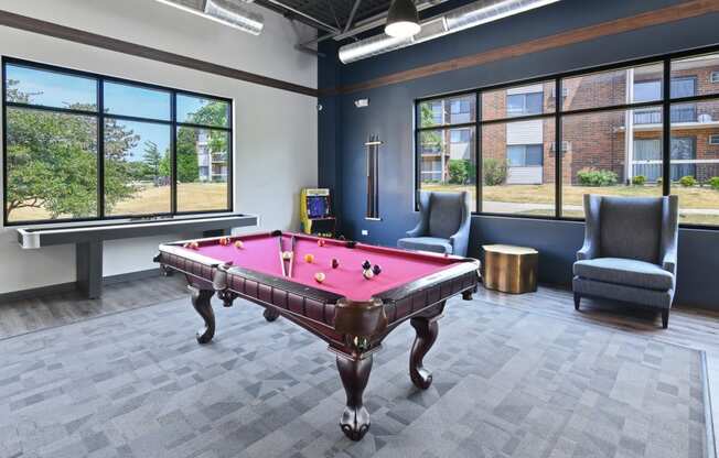 accommodation type with a pool table