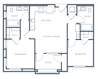 2 beds, 2 baths, 952 sqft, $3,299