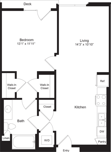 1 bed, 1 bath, 740 sqft, $3,132, Unit 664