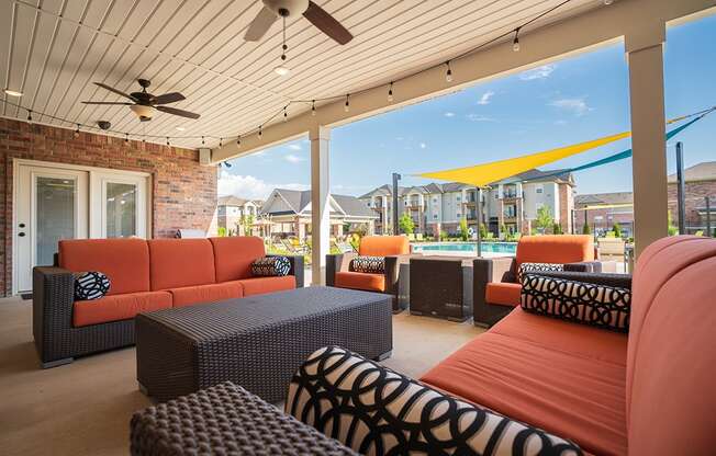 Outdoor Lounge Area with Plush Seating Area