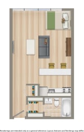 Studio, 1 bath, 375 sqft, $1,485