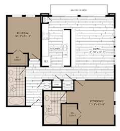 2 beds, 2 baths, 1,091 sqft, $1,790