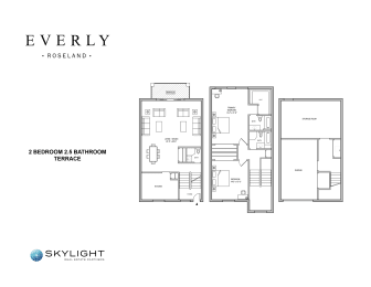 2 beds, 2.5 baths, 1,347 sqft, $3,641