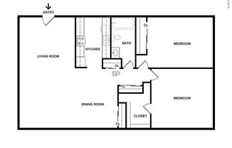 2 beds, 1 bath, 890 sqft, $1,035