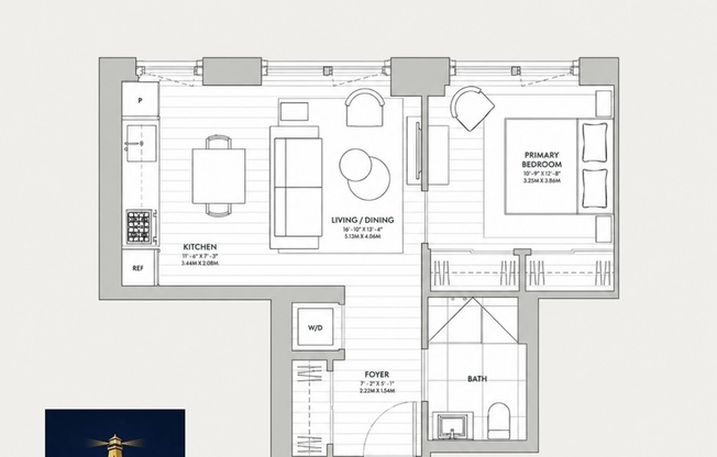 1 bed, 1 bath, 529 sqft, $6,000, Unit 19C