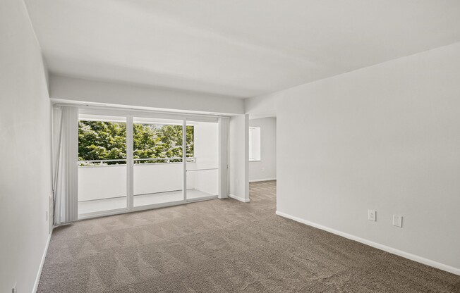 living room open to balcony