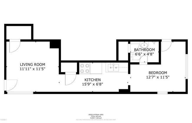 1 bed, 1 bath, 420 sqft, $1,200, Unit 3529 W 44th Ave, Unit 4