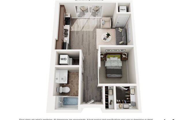 Studio, 1 bath, 555 sqft, $1,527, Unit 136