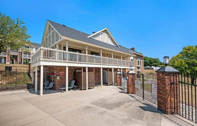 Pool area and community building at Wingate Apartments, Kentwood, 49512