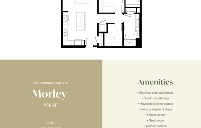 1 bed, 1 bath, 956 sqft, $2,845, Unit 404